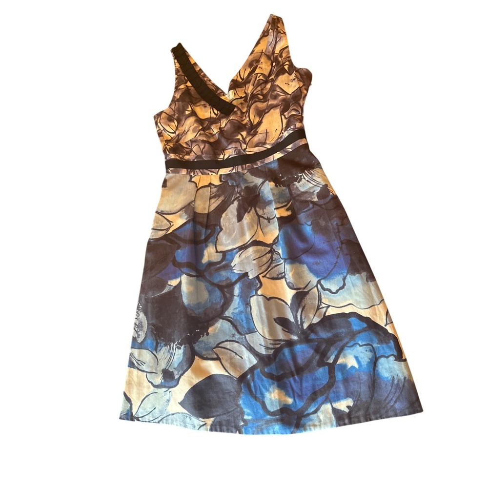 Moulinette‎ Soeurs Womens Floral Sleeveless Cotton Dress Size 6 Blue & Purple